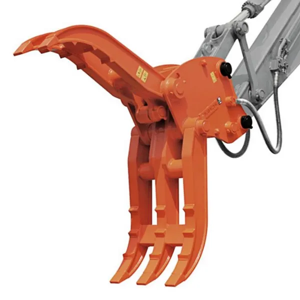Grab grapple for picking up and moving larger objects excavator bucket with grapple excavator grabber attachment