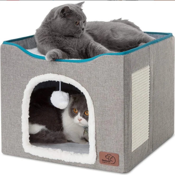 Pet cave products for pets sleep cozy house Double foldable kennels cats tent accessories niche chat Soft Pet bed