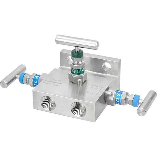 
3 Valve manifold three T stainless steel valve manifold 6000psi 
