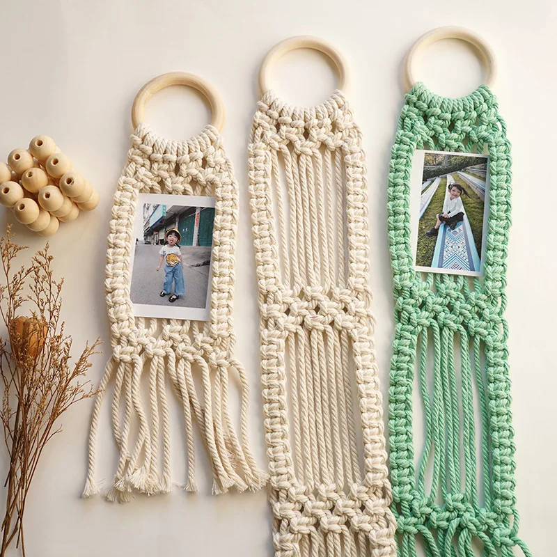 Boho Handmade Gift Polaroid Holder Macrame Photo Display Hanger Picture Frame Wall Hanging