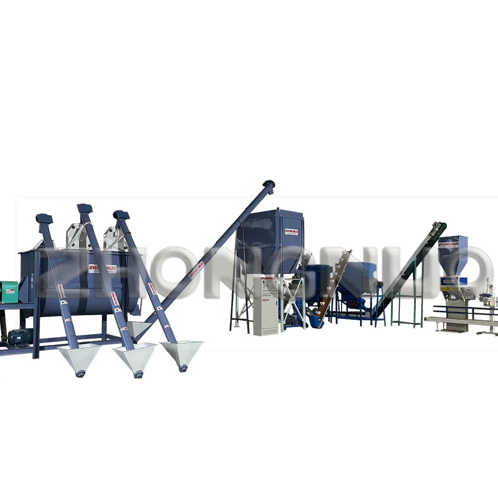 500-1000 kg per hr Mash Feed Plant Cattle Feed Machine Powder Pellet Feed Mill Mixer Making Machine