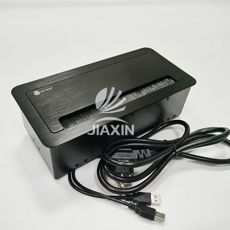 Electrical Plug  Desktop Grommet Wireless Charging French Brush Aluminum Flip  Smart Desktop socket Panel