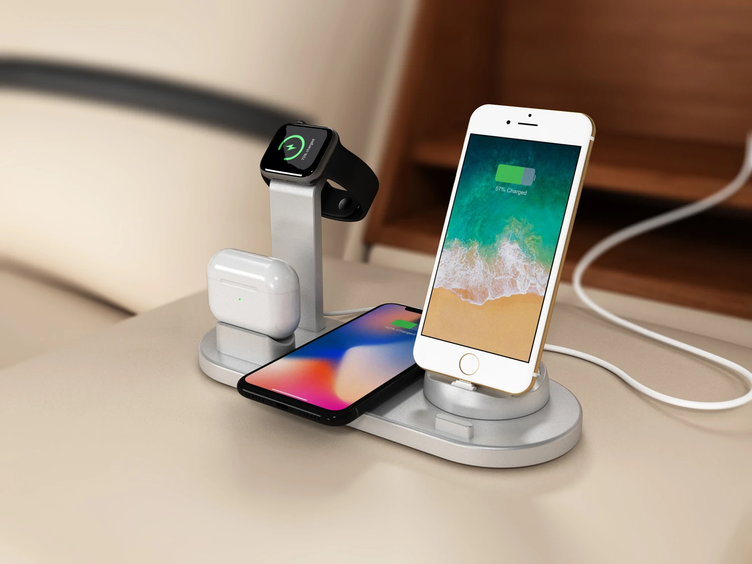  Новое универсальное зарядное устройство для мобильного телефона с usb-портом Смарт-часы airdots Быстрая зарядка освещение Беспроводная
