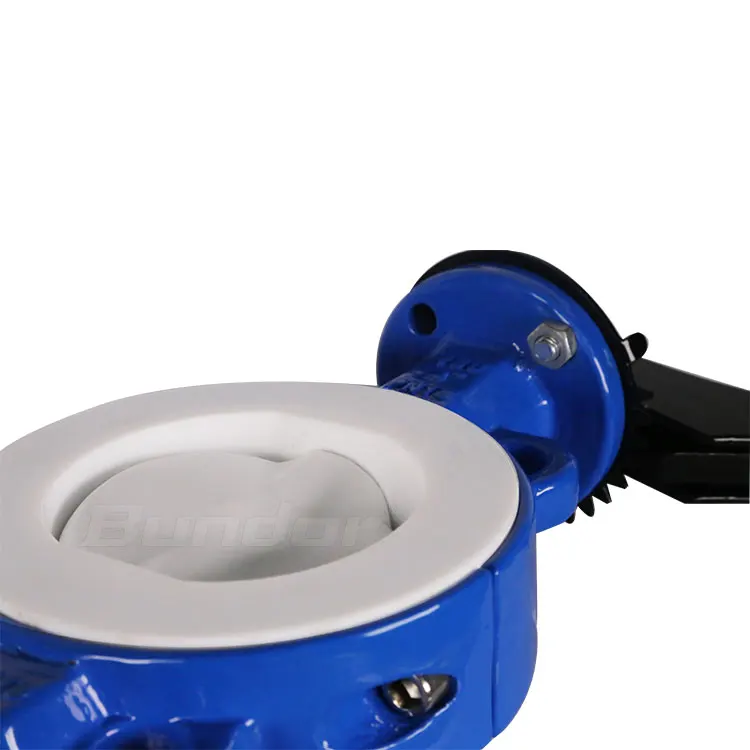 Bundor  2 inch PN10/16 Manual DN50~DN250 2 inch PTFE Lined wafer butterfly valve