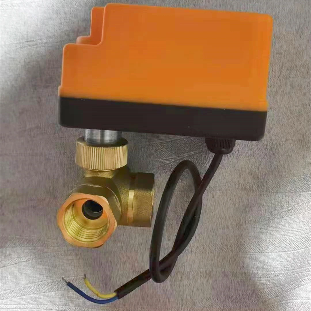 BSPT Connection 220v Motorized Electric Three Way Brass Ball Valve with PTFE Seat