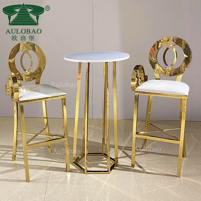 New bar stools high chair golden stainless steel long leg chair for sale