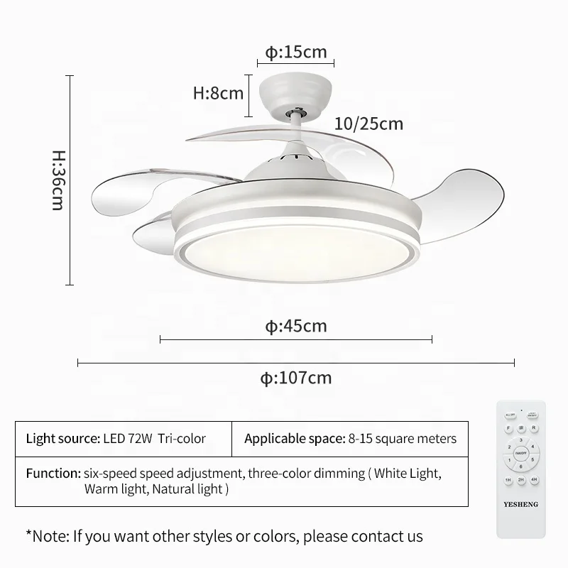 2019 Modern ceiling lamp with fan  42 inch with light fans for home ceiling fan 110v
