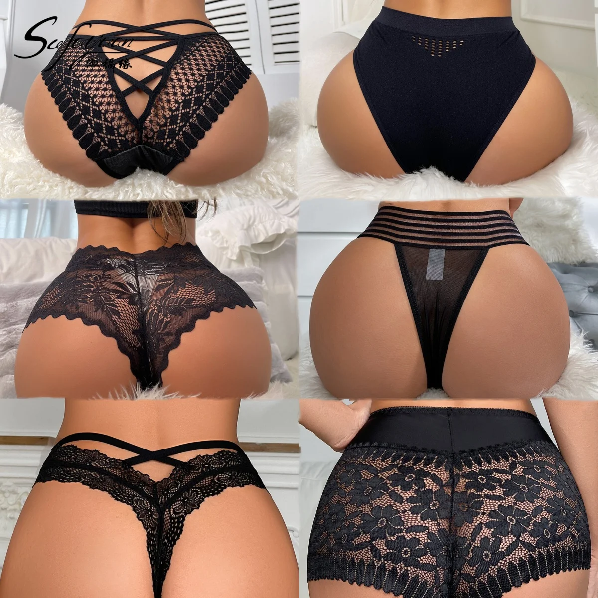Sfy2409 Ropa Intima Sexy Panties Multi Sheer Lace Thongs Briefs Erotic Lingerie Women Sexy Lingerie G string Sex Underwear