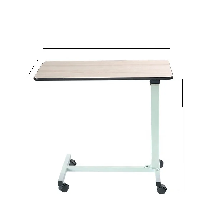 Hospital use height adjustable over bed tables