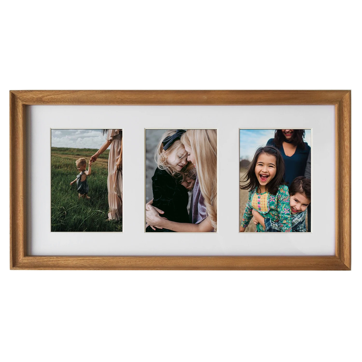 3 opening Rectangular Gallery frame Newborn Baby Handprint And Footprint Kit Wooden Baby Photo Collage Frame