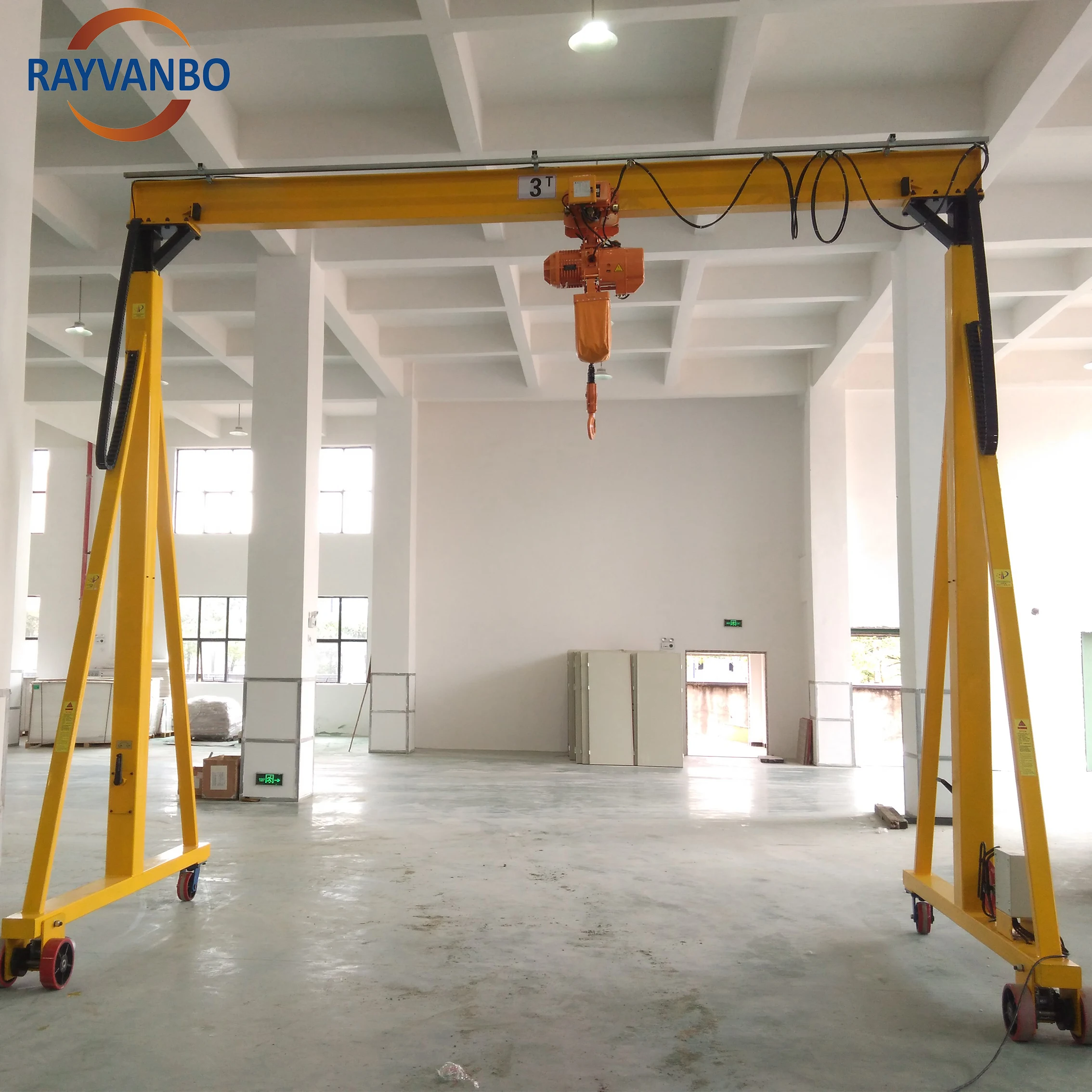 Mini mobile gantry cranes 3 ton 5 Ton Portable gantry crane With Electric Hoist for workshop lifting