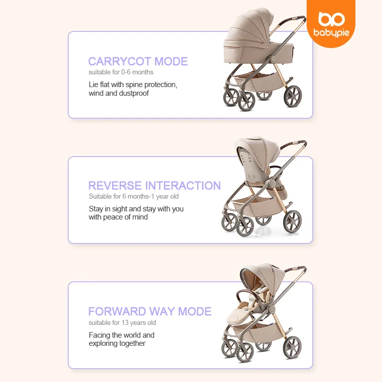 Wholesale Newborn Foldable Folding Carriage 3in1 Pram Stroller Baby Trolley Travel Stroller Car Luxury 3 in 1 Stroller for Baby