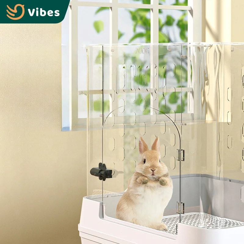 Wholesale Luxury Modern Indoor Rabbit/Hamster Cage Acrylic Transparent Design Pet Cages Rabbit With Rollers