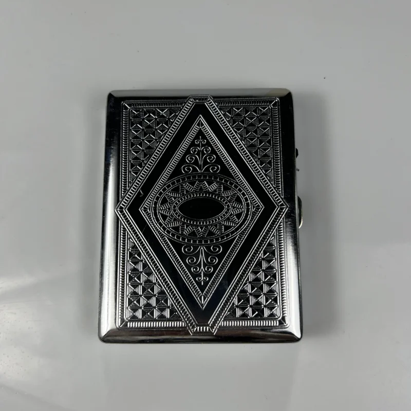Metal creative square stainless steel Portable exquisite Embossing custom cigarette case
