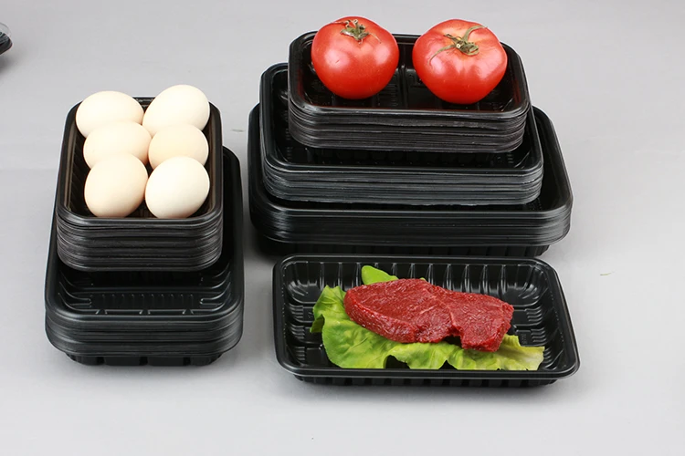 Supermarket Disposable Plastic Packaging Blister Clear Tray Plastic Biodegradable Meat Fish Food Tray