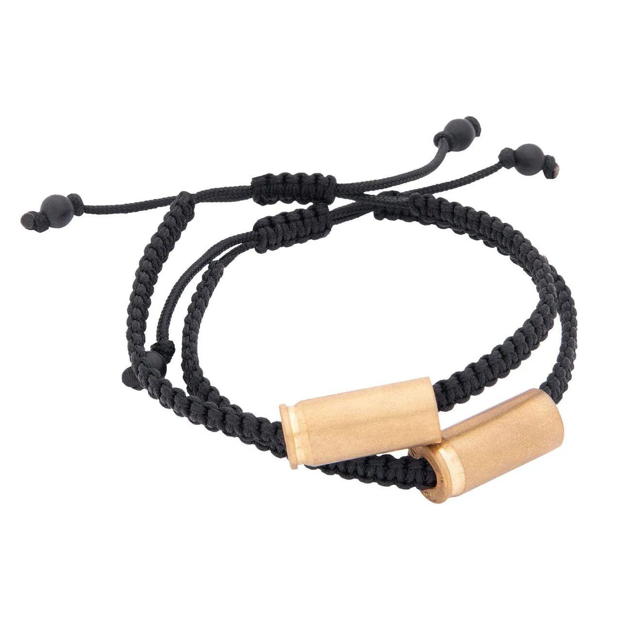 Army Stainless Steel Bullet Case Adjustable Rope Bracelet Weaving Inspirational Friendship Bracelet for Men