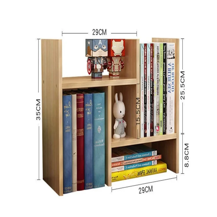 Elegant appearance natural texture cut clutter wooden bookshelf bookcase