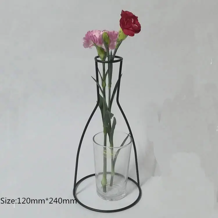 
Desktop black home decoration vase ornaments simulation flower iron vase 