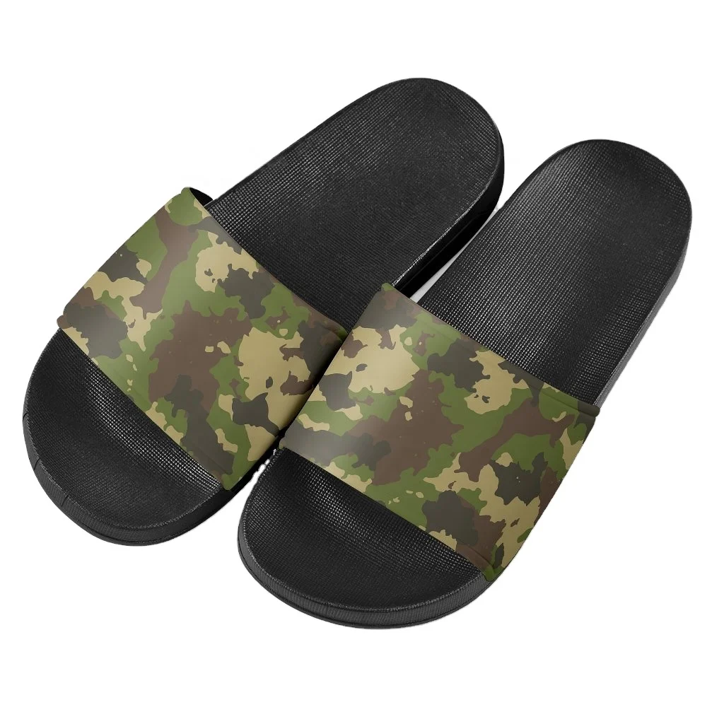 Black Outdoor Sandals Slippers Print High Quality Comfortable Camouflage Waterproof PU Adult Rubber Shoes Waterproof 100 Pairs