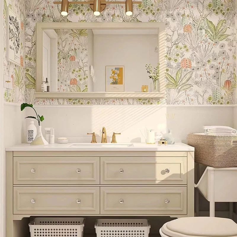 CBMmart Commercial Bathroom Set Bathroom PVC Wrapped Vinyl Bath Vanity