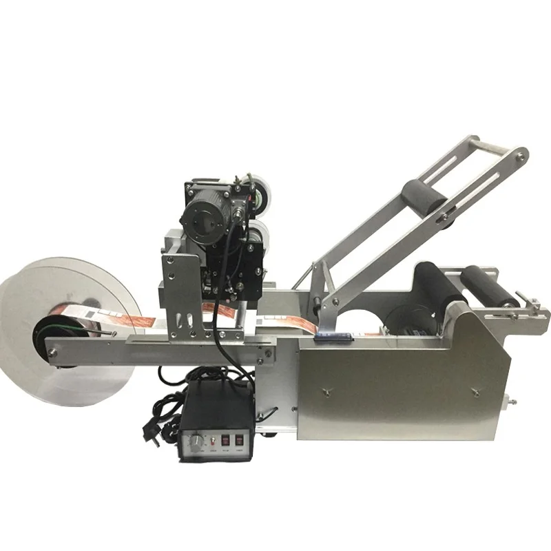 HBL-M103PT Hanboo Semi-automatic Transparent Labeling Machine for round bottles with code date batch printer