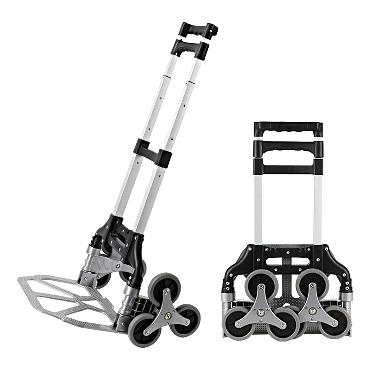 Tianyu Stair Climber Folding Trolley 6 Wheel Lightweight Aluminum Alloy  Portable Hand Truck Luggage Cart