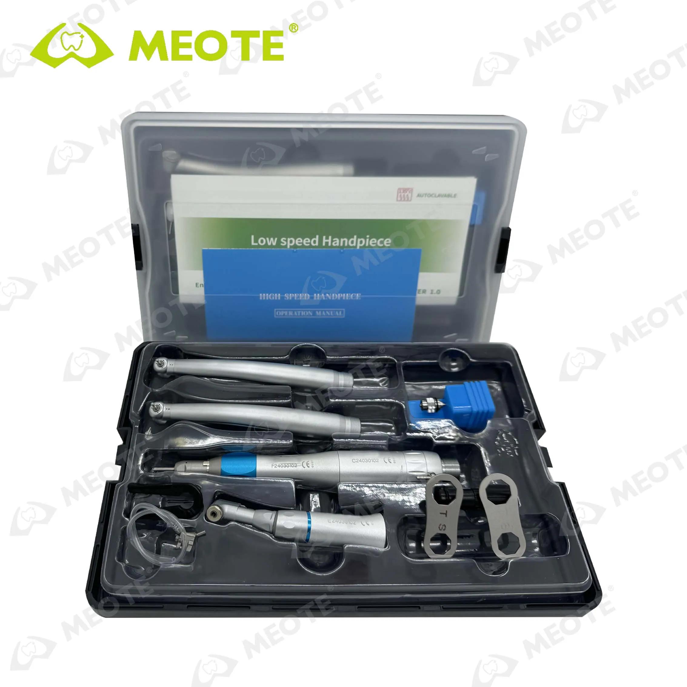 MEITE MEDICAL OEM Dental Handpiece Kit Student High and Low Speed Turbine Set Contra Angle Air Motor