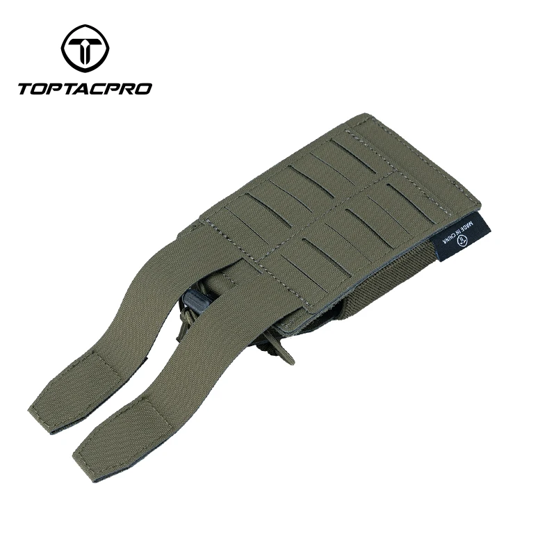 TOPTACPRO MOLLE Mag Pouch Walkie-talkie Holder Ranger Green Multi Function Tactical Mini Radio Pouch