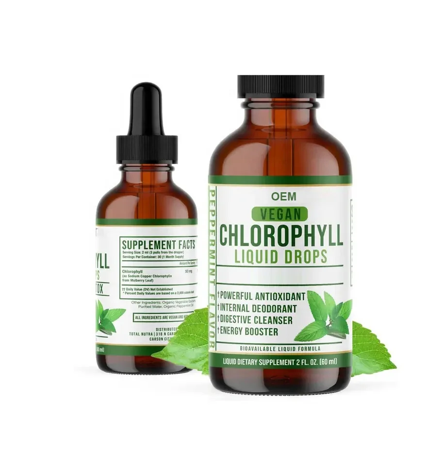 OEM Chlorophyll Liquid Drops Internal Deodorant Liquid Chlorophyll Drops for Natural Energy Boost
