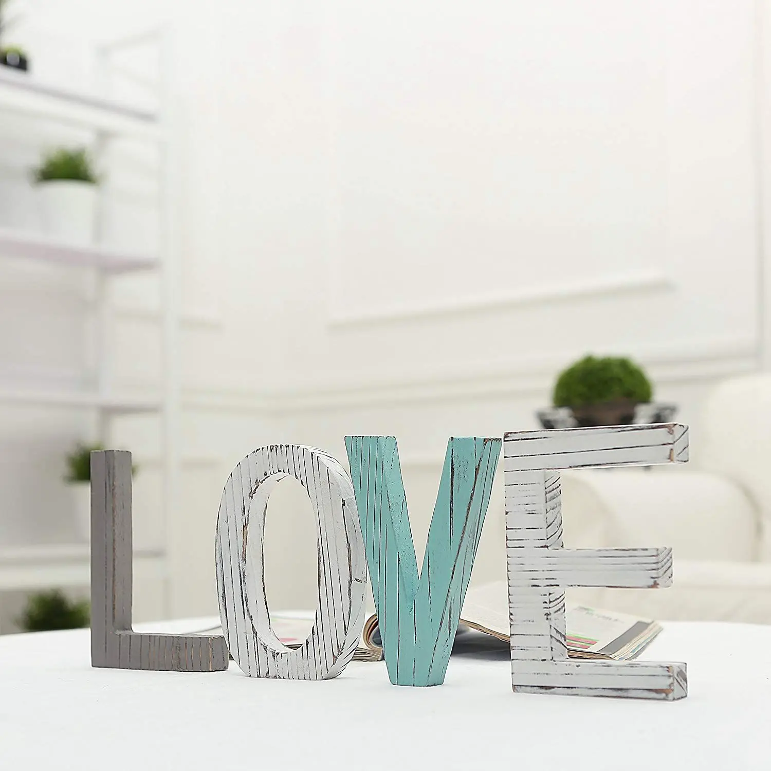 Rustic Wood Love Sign Decorative Wooden Block Word Signs Rustic Love Signs for Home Decor