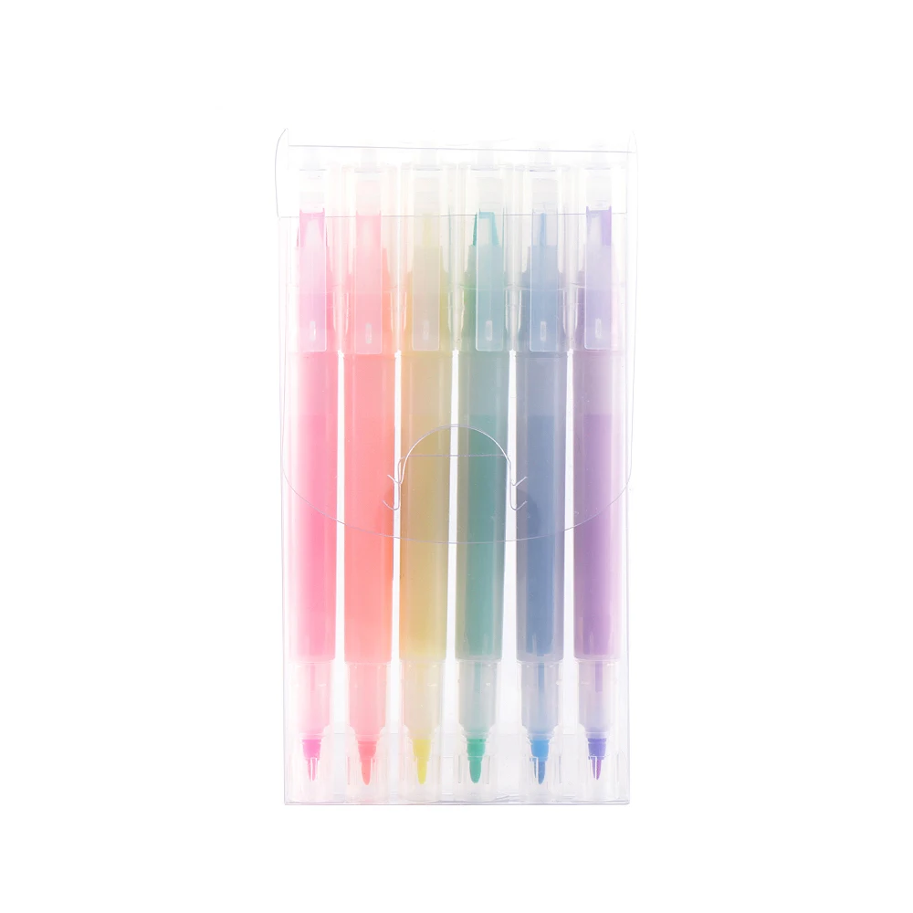 
Stromer Manufacturer Oem Customer Logo 6 Colors Transparent Underlining Writing Non Toxic Highlighter Pen 