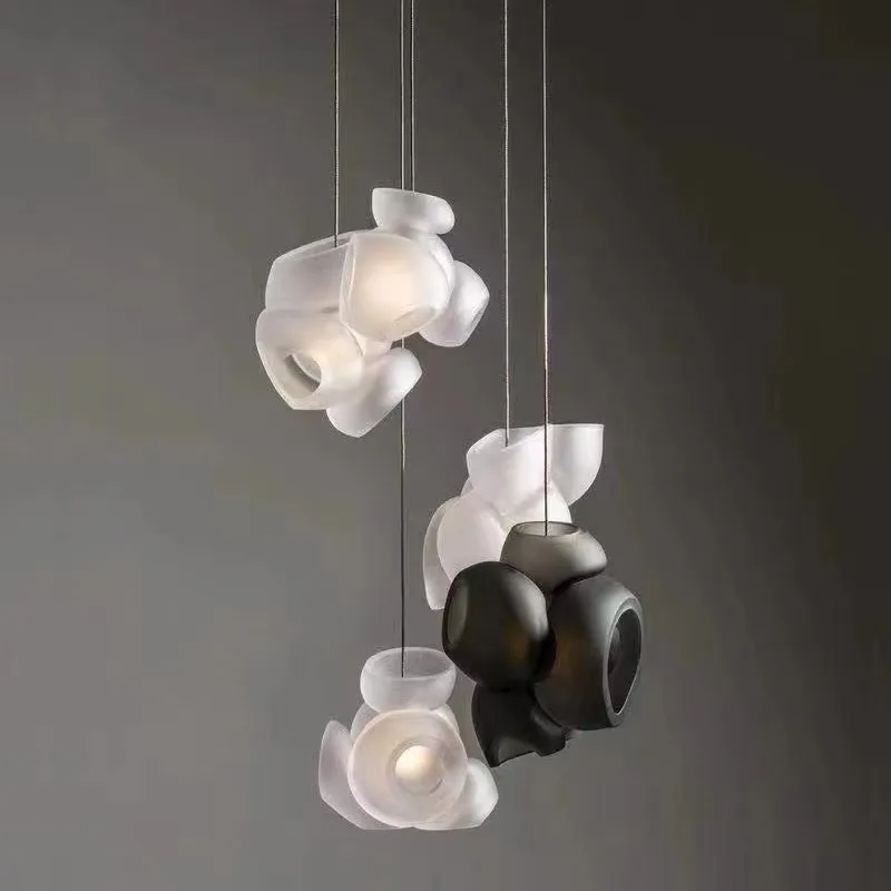 Bespoke Glass Chandeliers: Designer Multi-Head Pendant Lights in Canadian Style for Villas and Duplex Buildings