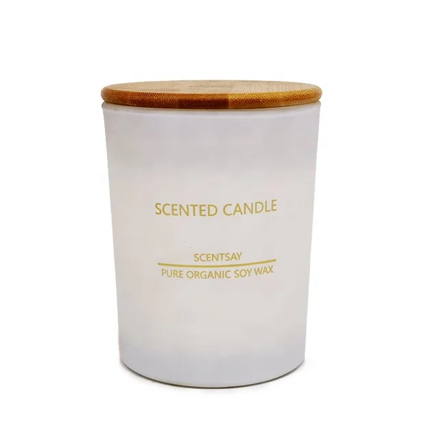 White matte/frosted glass candle jar custom fragrance scented feature candle for home decoration