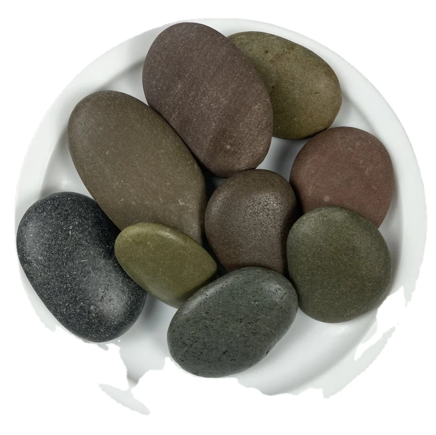 Light Grey Bulk Polished Pebble Stone Rock Flat Aquarium Large Pebble Stones Grey River Pebbles For Kids Painting