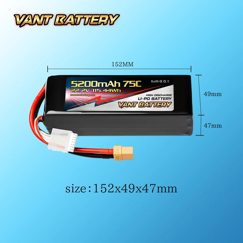  ОО 6S RC Lipo аккумулятор 22 2 V 5200 мА/ч 75C графеновой батареи мягкий чехол с XT90 для самолета/вертолета 1/8 Багги Truggy