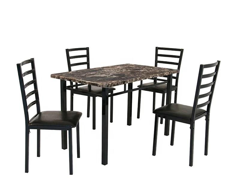 classic style living room furniture dining table and chair wit PU cushion kitchen use table set DS-035