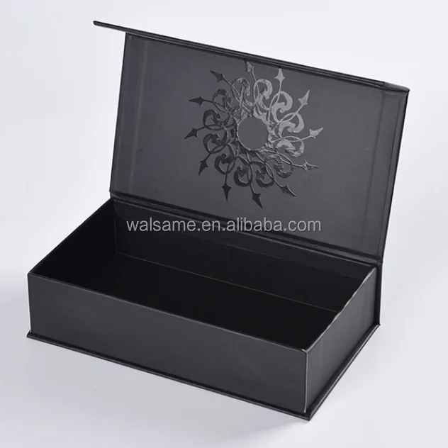 Custom printed cardboard Black Foldable Magnetic Closure rigid hard box large magnetic gift box for clothes  shoes