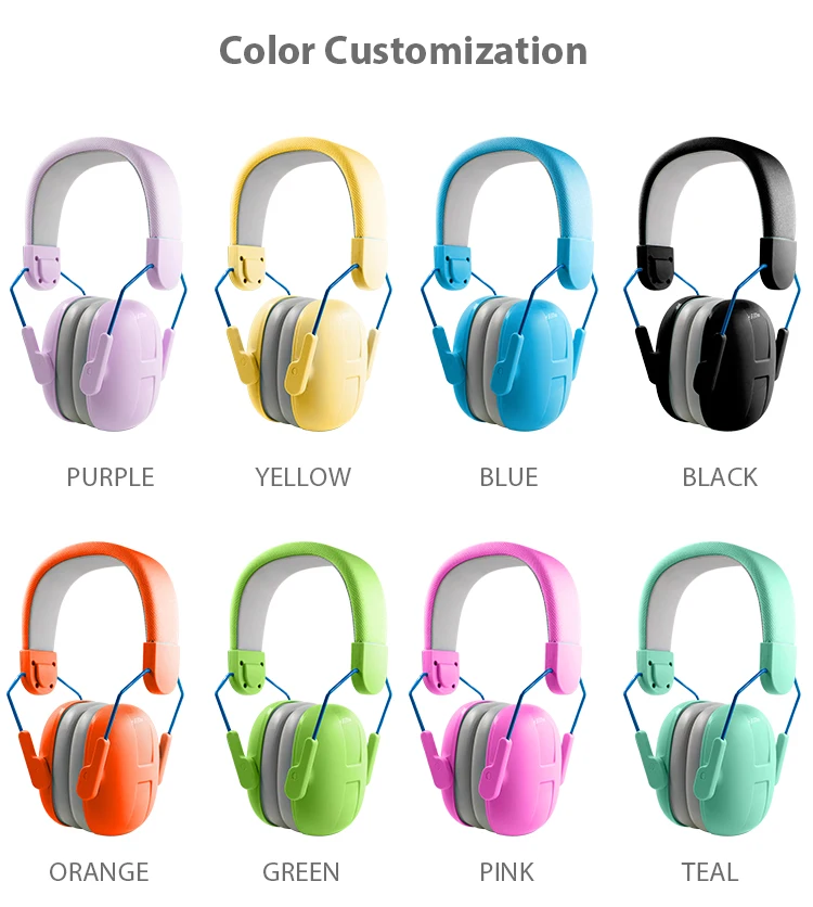 360 Degree Rotatable Foldable Child Noise Cancelling Headphones Hearing Protection Kids Earmuffs With 3 Different Holding Force