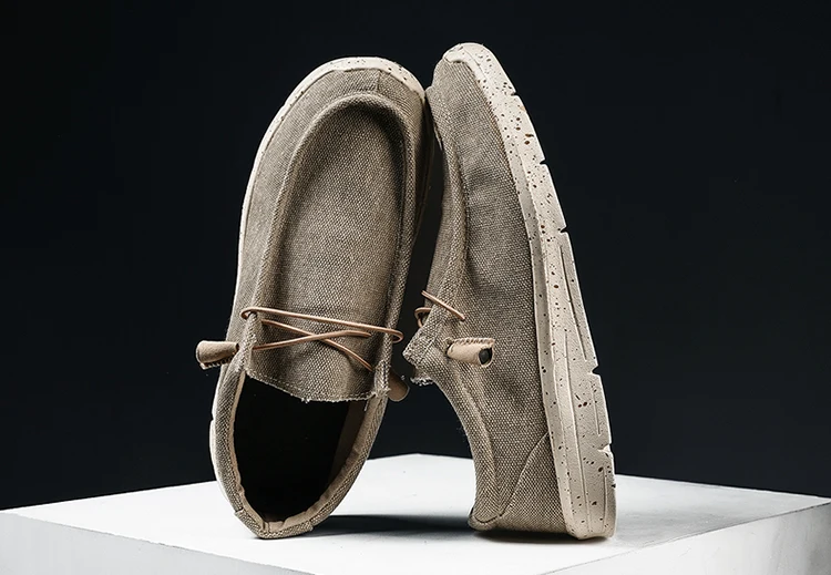 
Classic Linen Upper Casual Canvas Shoe Mens Slip on Shoes 