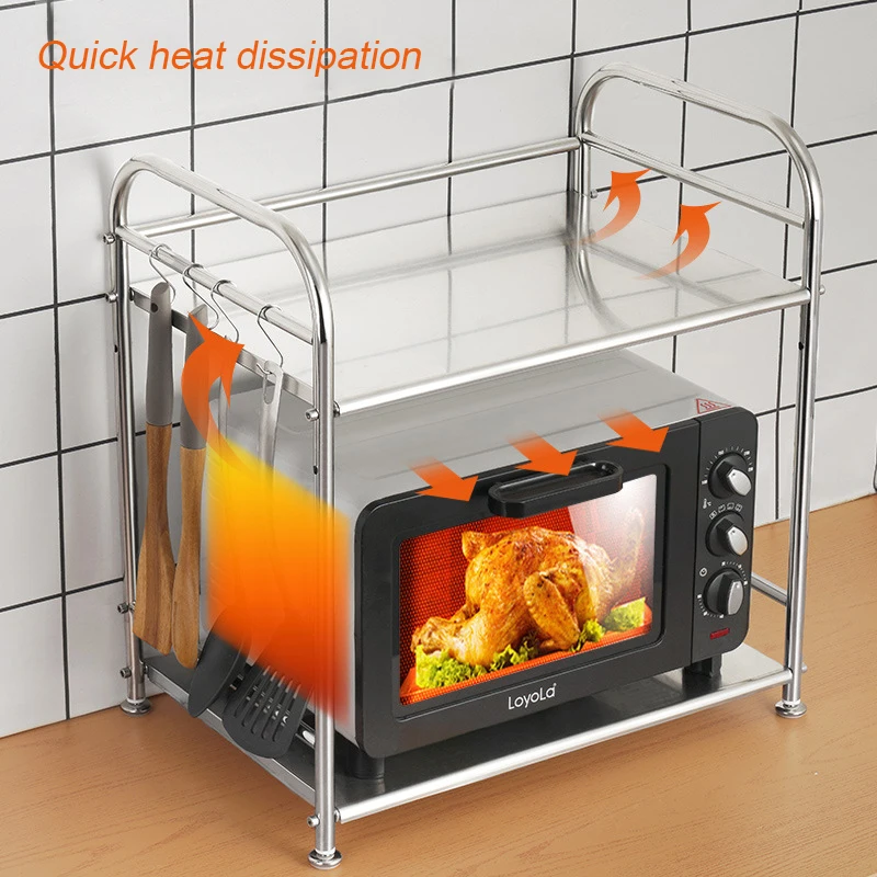 2 tier kitchen storage rack microwave oven rack, 2-tier storage shelf kitchen shelves