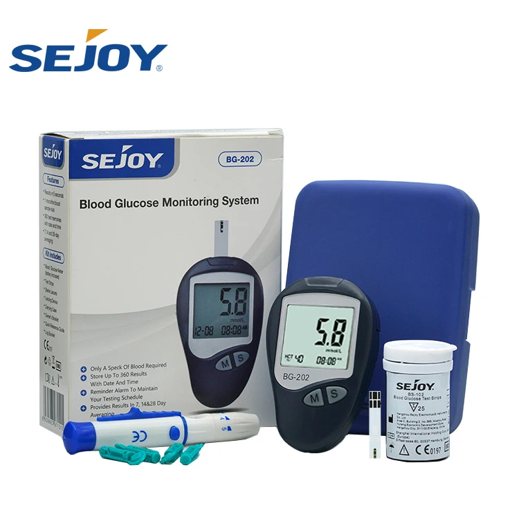 Sejoy blood sugar glucose monitor blood glucose digital monitor monitoring With Test Strips