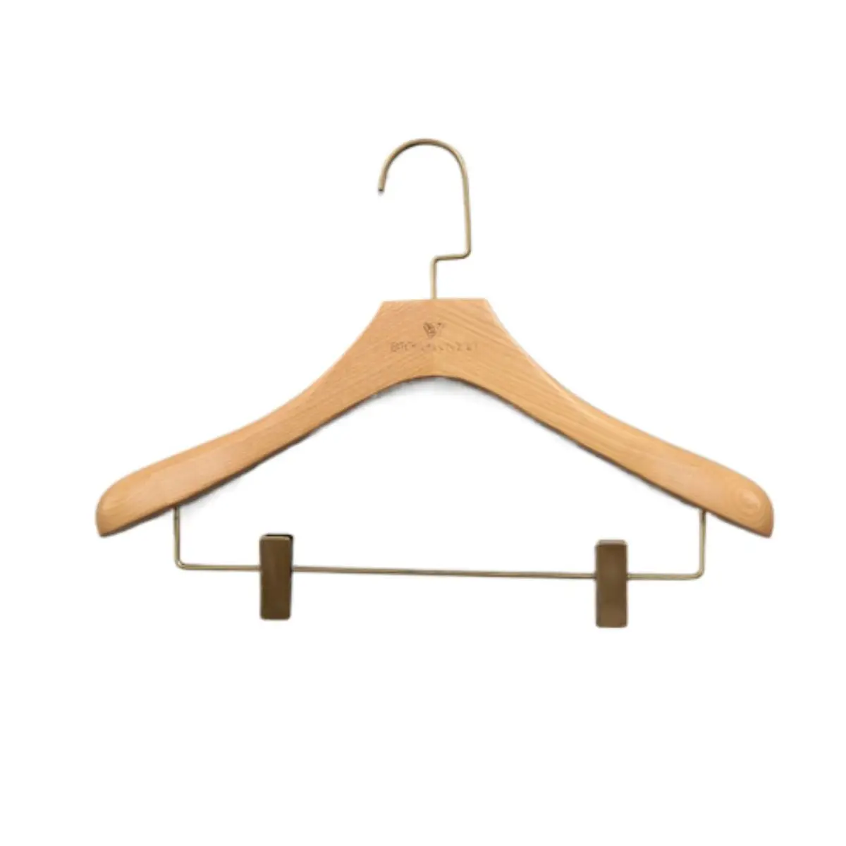 Bestseller Coat Hangers For Cloths Wholesale Wood Hanger Small Moq Wooden Flat Hanger With Metal Clip