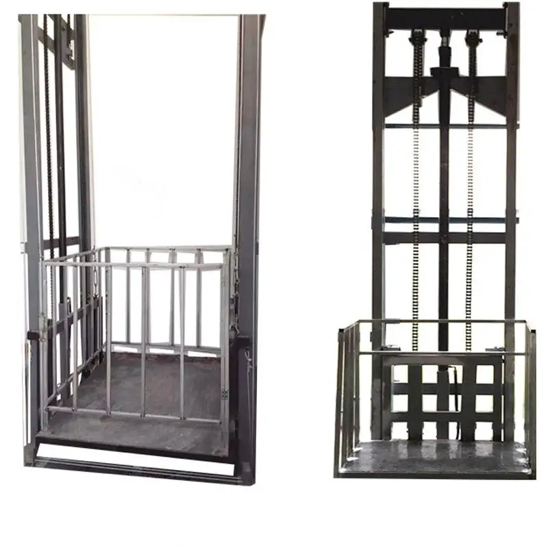 manufacturer Warehouse electric price cost 100kg 500kg small hydraulic goods cargo 1 ton freight elevator lift for loading