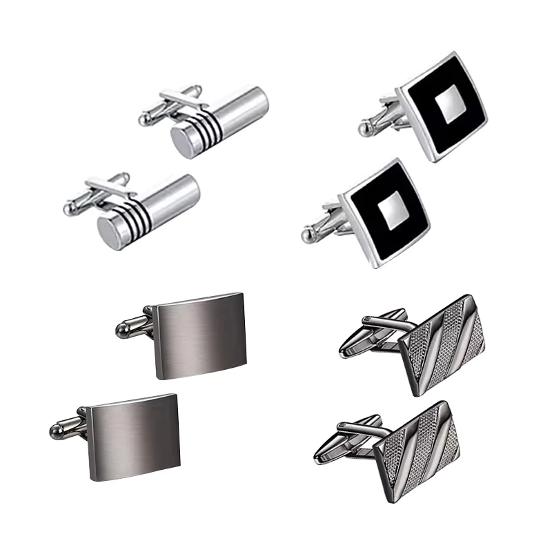Cufflink Supplier Custom High Quality Logo Luxury Brass Cuff links And Tie Clip For Uniform