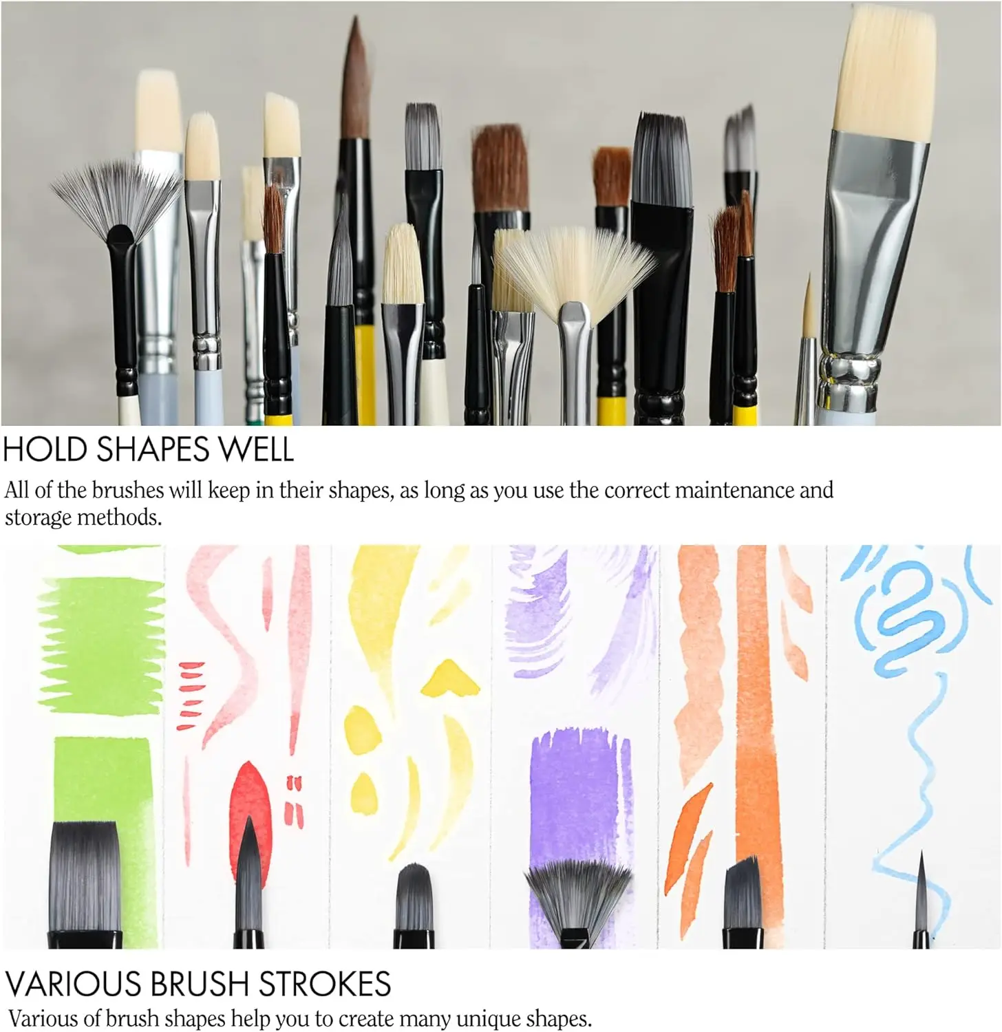Premium Artist Paint Brush Set - Painting Brushes for Kids, Adults & Professionals Perfect for Watercolor, Oil, Acrylic