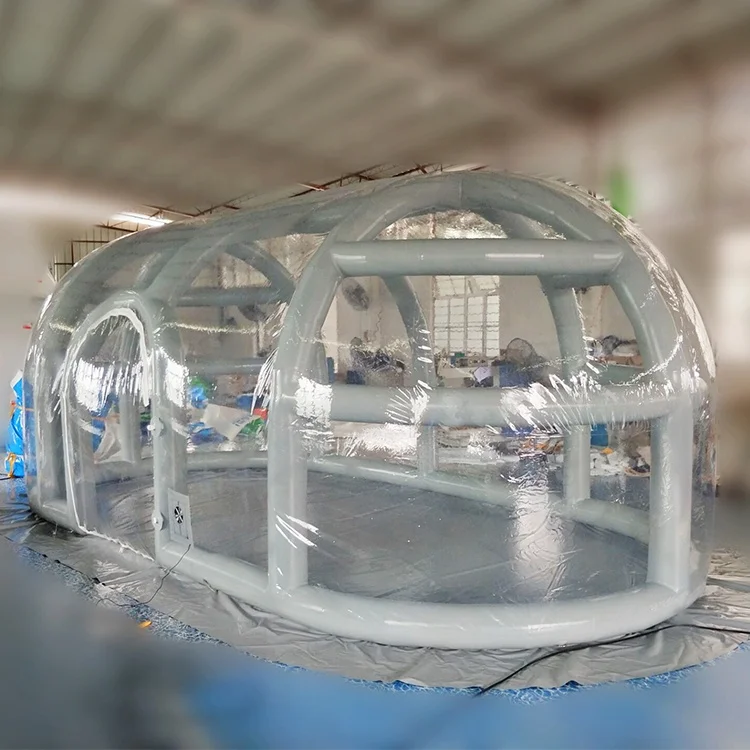 Movable Double skin Outdoor Airtight Clear Inflatable Bubble Dome Tent