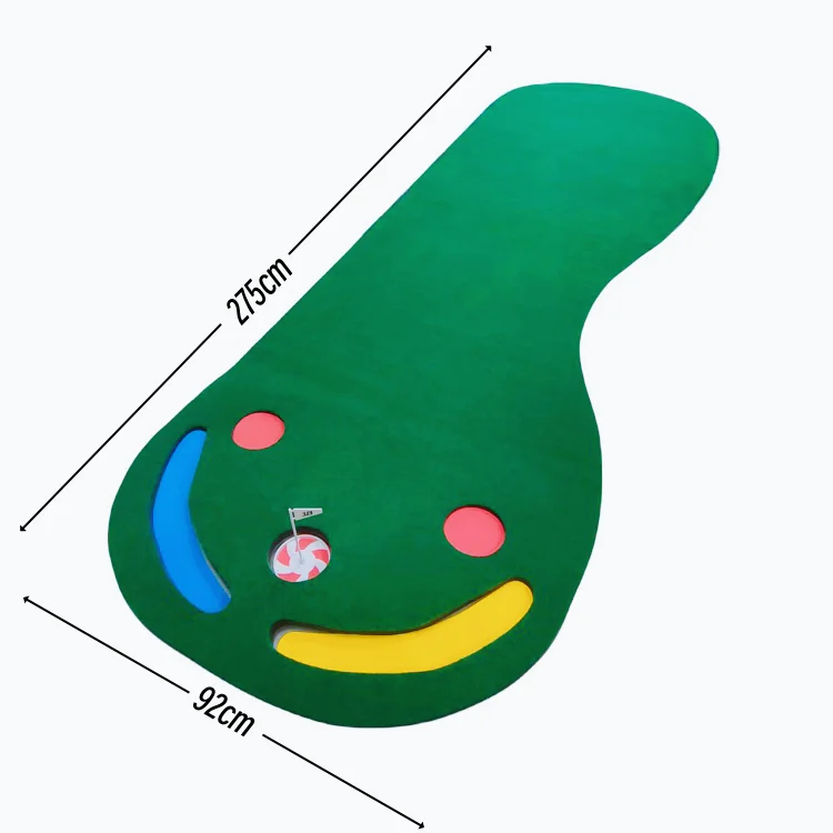 Wholesale Par 3 Mini Golf Game Indoor Portable Golf Putting Green Trainer Mat with Slope