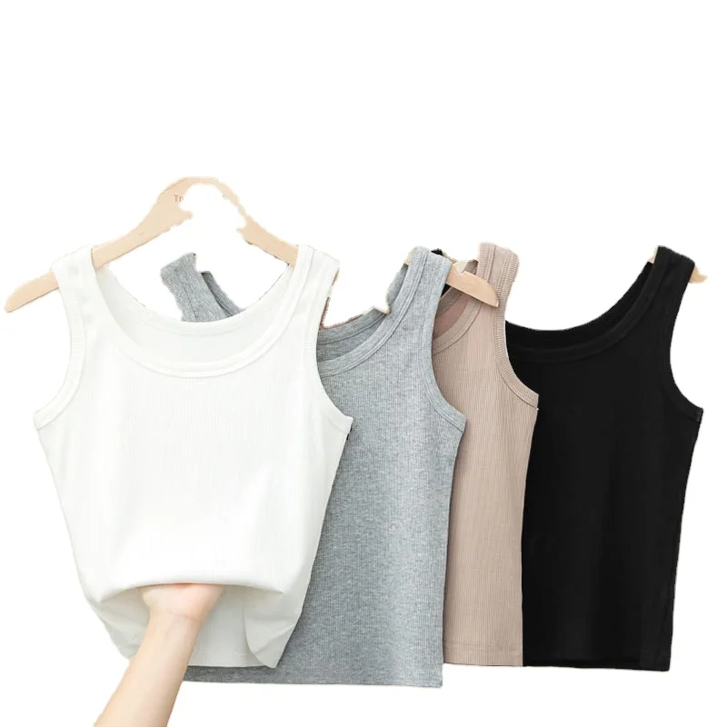 Athletic Tank Top Women Eco Friendly Casual Brief Organic Cotton Knitted Wear Shirt Blouse Ribbed Tank Tops Cropped tanktop