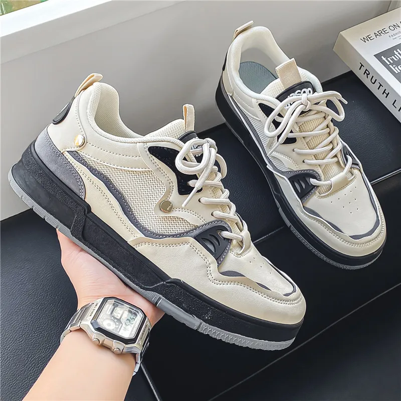 New Product Leather Sneaker New Design Hot Selling Fashion Skateboard Shoes Latest Men Walking Casual Shoes