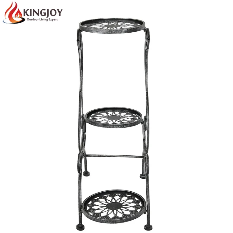 Indoor Outdoor Metal garden tiered flower stand corner plant stand